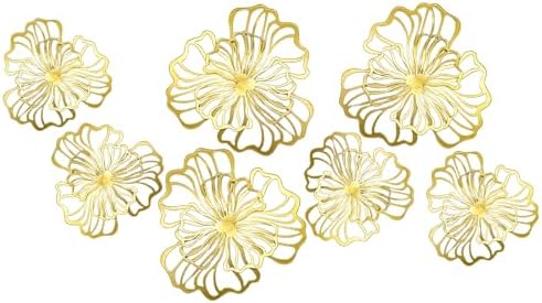 7 Piece Gold Metal Wall Decor Art Set for Home Office Living Room Bedroom Kitchen