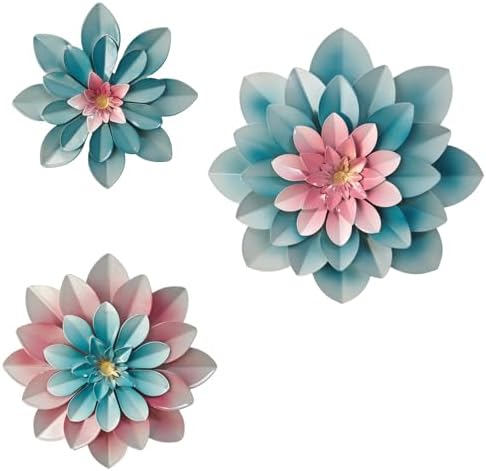 FTIJKLYE Metal Flower Wall Art Vintage Style Decor