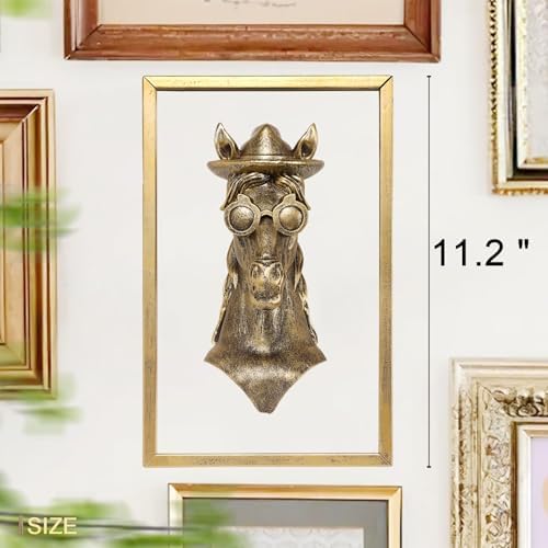 Animal Heads Wall Decor with Metal Frame