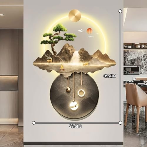3D Wall Art Decor with LED Light Modern Home Sculpture