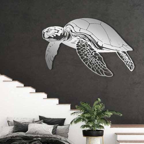 Black Metal Turtle Wall Art 35x23 Inches