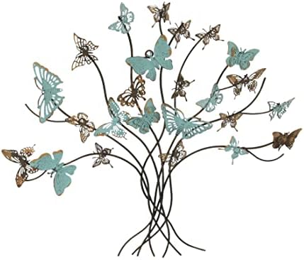 Zeckos 20-Inch Metal Butterfly Wall Sculpture