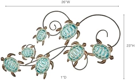 Touch of Class Coastal Style Turtle Metal Wall Art
