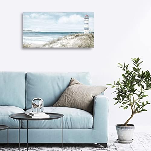 Kunstorner Lighthouse Canvas Wall Art 40x20 Large Framed Decor