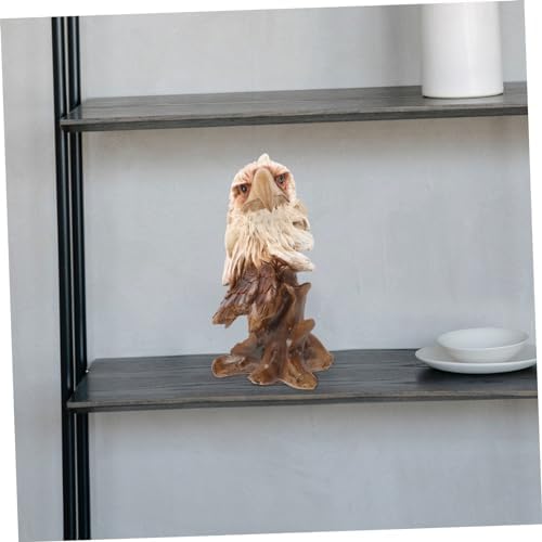 Vintage Eagle Head Sculpture Realistic Eagle Figurine for Office Desk Decor