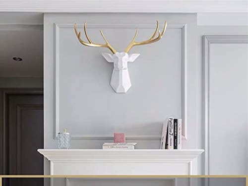 Faux Deer Head Wall Decor with Gold Antlers