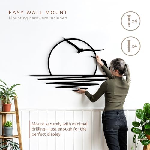 Wita Home Sunset with Seagulls Metal Wall Art