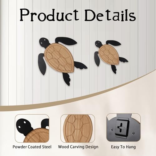 Oakrain Sea Turtle Wall Decor Set of 2
