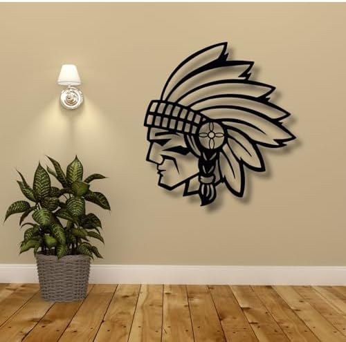 Feuwile Chief Metal Wall Art Native American Portrait