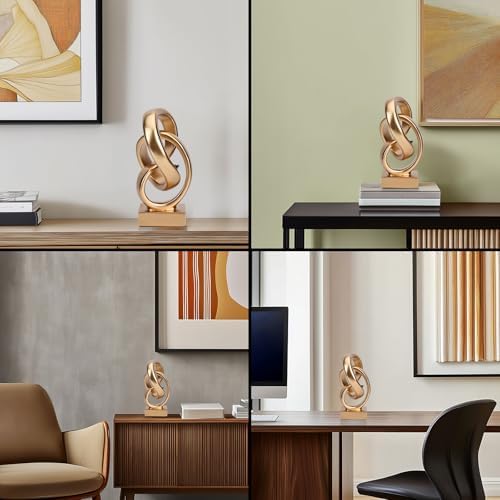 DOVDOV Abstract Gold Knot Statue for Modern Home Decor