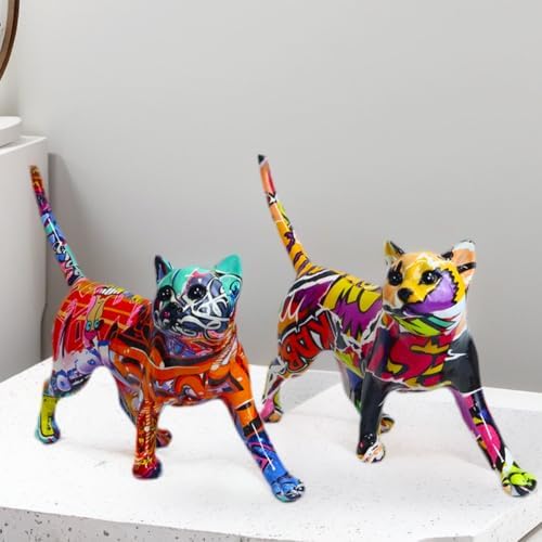 Cute Cat Figurine Resin Statue Home Office Decoration
