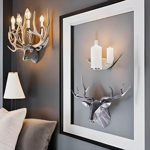 Copper Deer Head Wall Decor Gold Accent Stag Sculpture