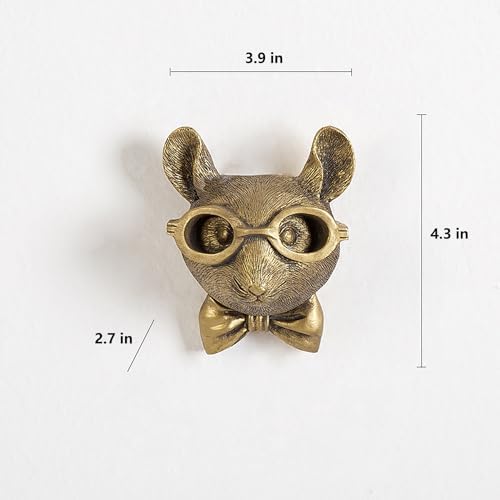 5pcs Animal Heads Wall Decor Bronze Resin Sculptures
