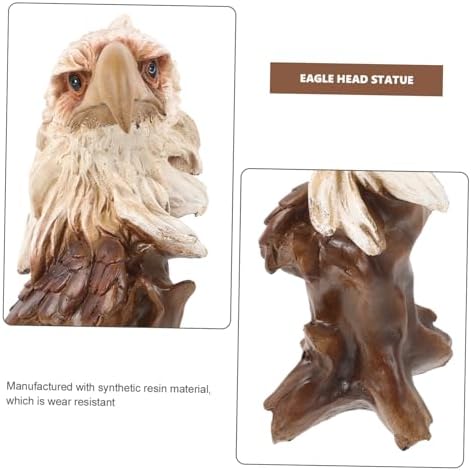 Lifelike Eagle Head Figurine Realistic Resin Sculpture for Home Office Decor