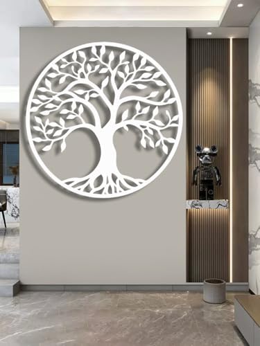 CarvingArt Tree of Life Wall Art 31x31 Black Modern Style