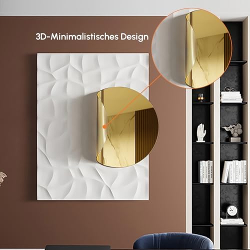 Homary Modern 3D Geometric Wall Art - Gold Abstract Rectangle Sculpture 236 x 354