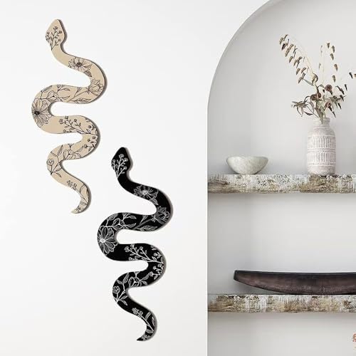 Rekeell Decorative Snake Wall Art Bohemian Style White