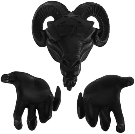 PRETYZOOM Halloween Sheep Head Wall Decor Gothic Resin Skull Art