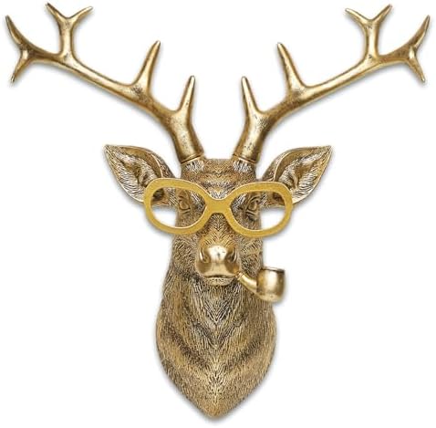 Newinhome Deer Wall Sculpture Resin Animal Head Decoration