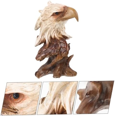 Vintage Eagle Head Sculpture Realistic Eagle Figurine for Office Desk Decor
