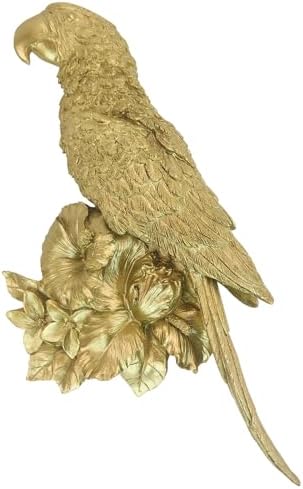 GUSFREUD Gold Parrot Wall Sculpture Unique Decor