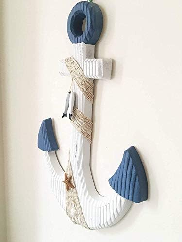 TGarice 18H Wooden Anchor Wall Decor Rustic Nautical Art Sculpture