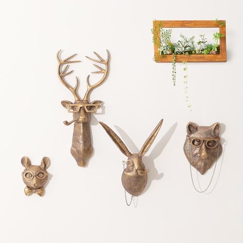 Joogour Wall Decor Animal Head Sculpture Rat 3D Display