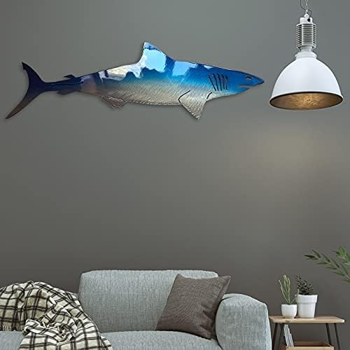 Oceanmapsa Metal Shark Wall Art Decor 10 in