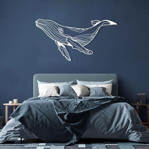 Fayholy Whale Metal Wall Art Large Blue Whale Decor 1