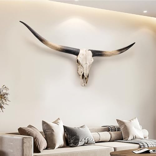 70-Inch Longhorn Cow Skull Wall Sculpture