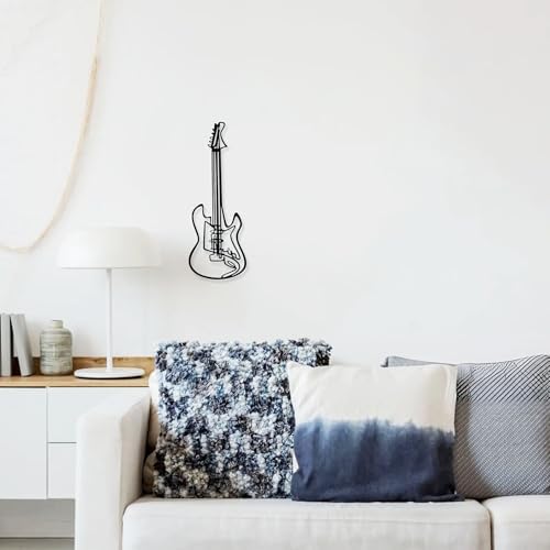 Elegant Guitar Wall Art Metal Decor for Home Office