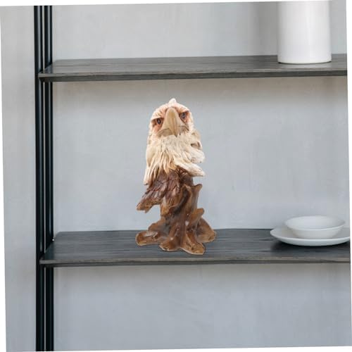 Lifelike Eagle Head Figurine Realistic Resin Sculpture for Home Office Decor