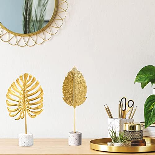 Gold Leaf Statues Modern Metal Desk Decoration