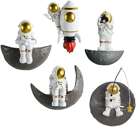 Astronaut 3D Wall Art Set of 5 Space Decor Sculptures