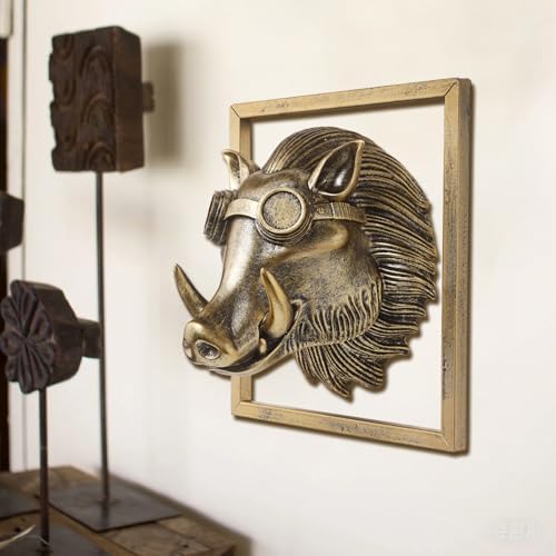 JJALIGHTS Exquisite Resin Warthog Wall Sculpture
