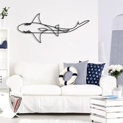 Yemwot Shark Metal Wall Art 39x16 Black