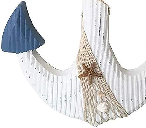 TGarice 18H Wooden Anchor Wall Decor Rustic Nautical Art Sculpture