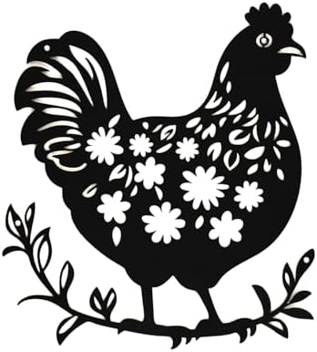 SHIMANY Black Metal Chicken Wall Sculpture
