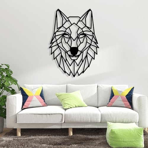 Cadeali Metal Wolf Wall Decor 30x22