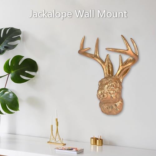 Jackalope Wall Mount Gold Deer Head Decor