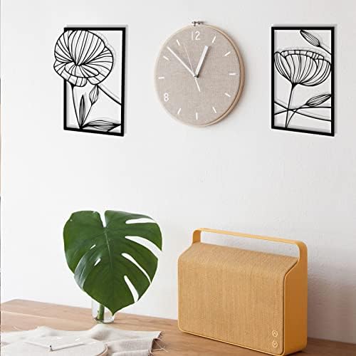 ESTART 4 Piece Metal Lotus Wall Decor Minimalist Art Sculpture