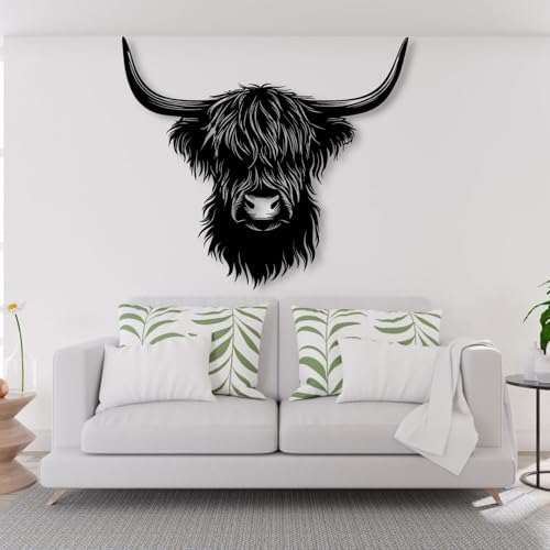 Cow Head Wall Art Metal Sculpture for Living Room and Office