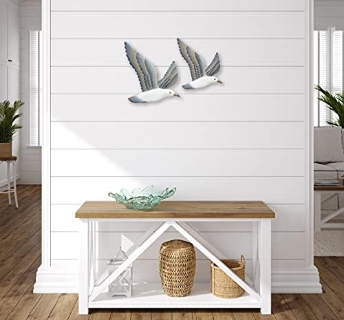 TI Design Hand-carved Wood Seagull Wall Decor Set of 2