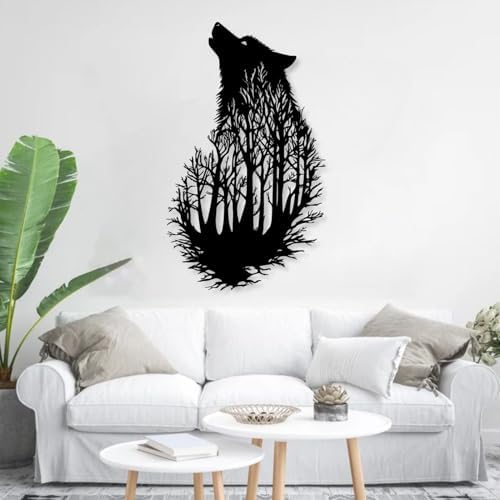 Huefoam Wolf Metal Wall Art Sculpture