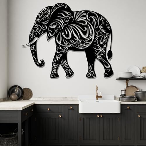 Mandala Elephant Metal Wall Art 19x15