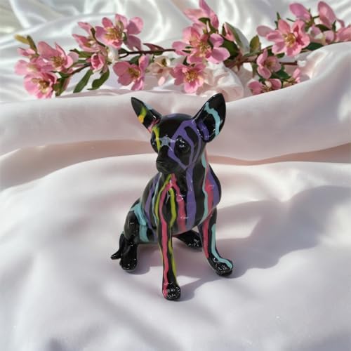 Fluid Chihuahua Statue Creative Colorful Puppy Home Decor