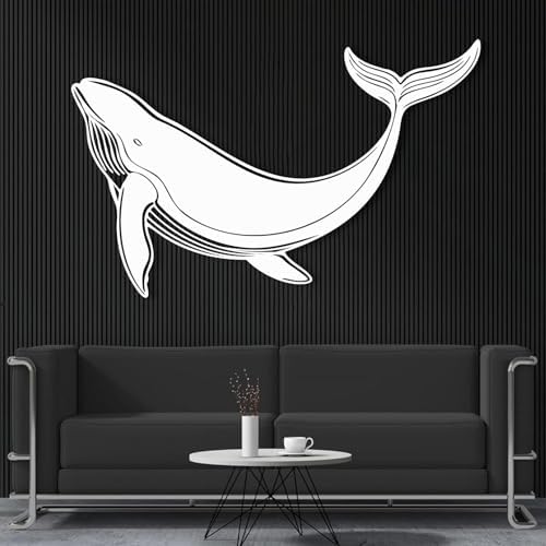 Whale Metal Wall Art for Living Room and Bedroom