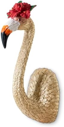 GABROC Gold Wall Decor - Large Resin Flamingo Sculpture for Hanging