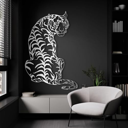 Gasijet Metal Tiger Wall Decor Black 24x16