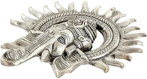 IS4A Silver Ganesha Wall Hanging Idol for Prosperity and Good Luck